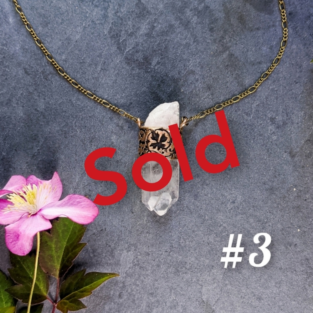 Artisan Made Quartz Crystal Point Long Necklaces - Picture 10 of 13